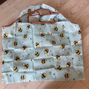 Bee Print Reusable Shopping Bag 15x20in Large Capacity Nylon